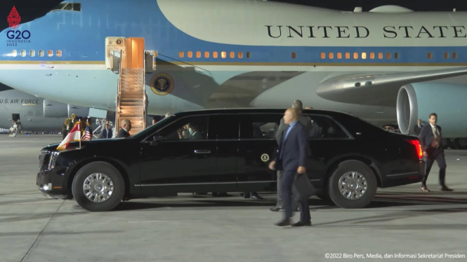 Mobil dinas Presiden Amerika Serikat Joe Bidan di KTT G20