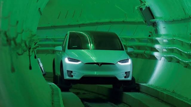 Tesla saat uji coba Vegas Loop