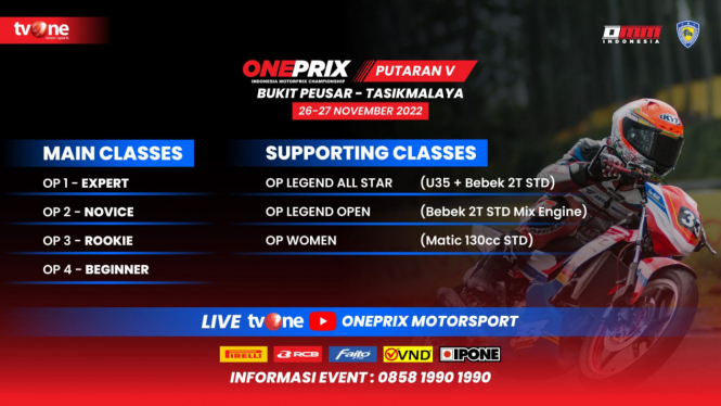 Jadwal balapan Oneprix 2022 putaran V