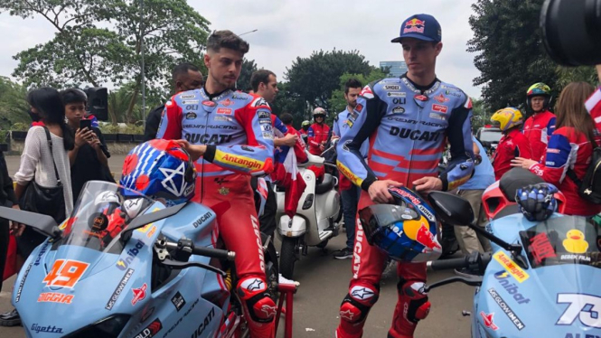 Pembalap Gresini Racing di Jakarta