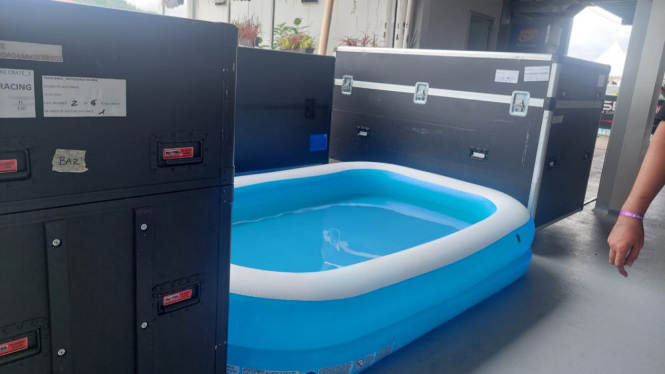 Pemandangan kolam bocah di WSBK Mandalika