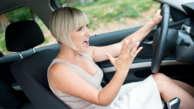 Ilustrasi pengendara mobil emosi