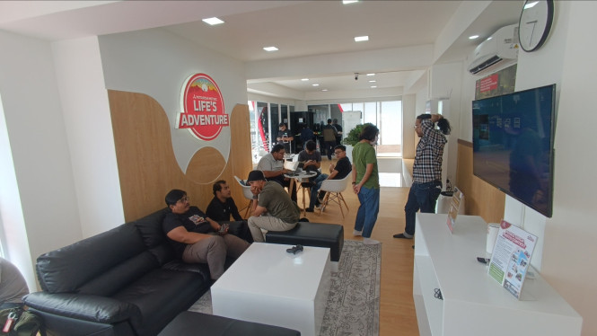 Posko mudik Mitsubishi di Rest Area Cikampek