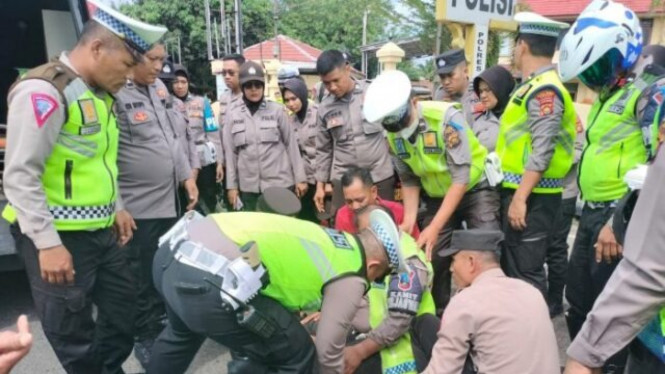 Polisi ditabrak motor saat Operasi Patuh Jaya