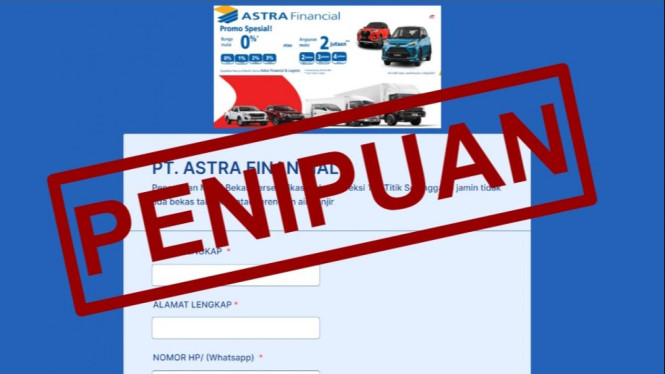 Penipuan modus link Astra Financial