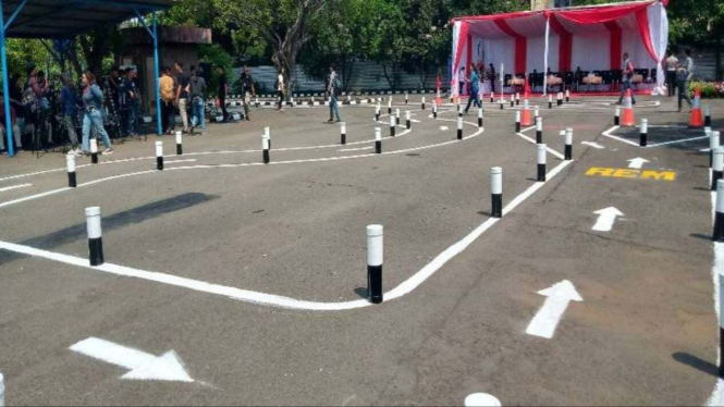 Lajur baru tes ujian praktik SIM C