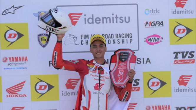 Pembalap AHRT Herjun Atna Firdaus di ARRC 2023