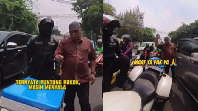 Provos tegus pengemudi mobil yang merokok