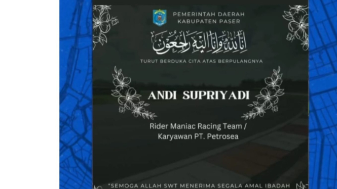 Pembalap meninggal dunia di Bupati Paser Cup 2023
