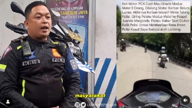 Satlantas Polres Metro Depok kawal pemotor