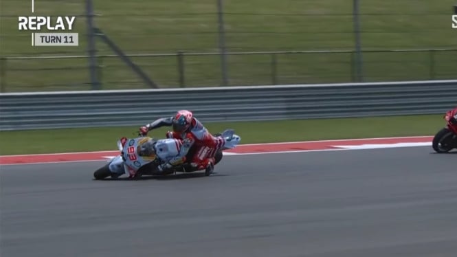 Marc Marquez jatuh di MotoGP Amerika