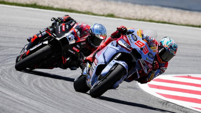 Marc Marquez dan Aleix Espargaro di MotoGP Catalunya