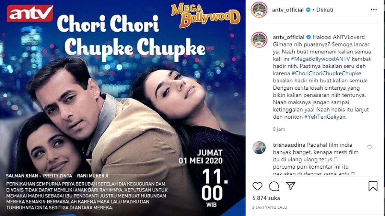 Chupke Chupke Xxx Video - Chori Chori Chupke Chupke, Salman Khan, Rani Mukerji dan Preity Zinta  Terlibat Cinta Segitiga
