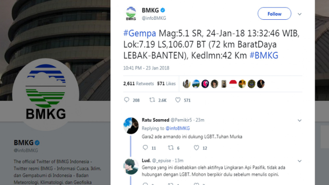 gempa terjadi lagi di Lebak