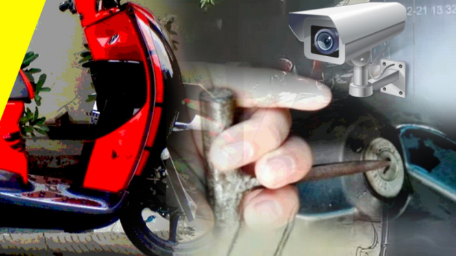Maling motor di Kemiri Depok terekam CCTV web