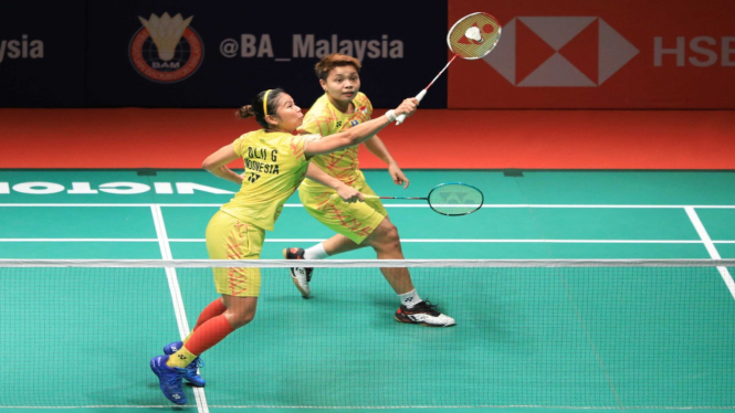 Ganda putri Greysia Polii/Apriyani Rahayu memastikan diri ke semifinal Malaysia Masters 2019.