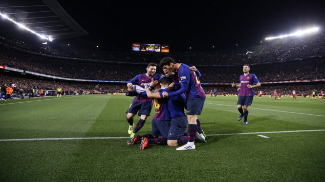 Barcelona bisa dibilang sudah menggengam trofi LaLiga usai mengalahkan Atletico Madrid 2-0 di Camp Nou