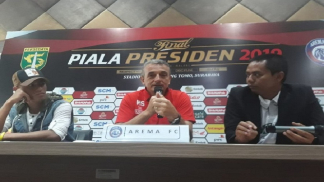 Usai tahan Persebaya 2-2 pelatih Arema FC, Milomir Seslija optimistis dapat membawa Arema jadi klub pertama yang kampiun dua kali di Piala Presiden