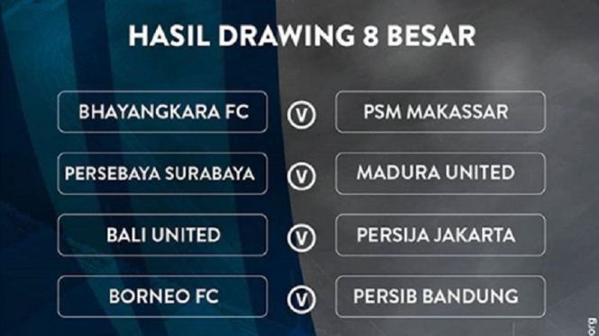 Hasil drawing 8 besar Piala Indonesia