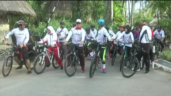 Beragam jenis sepeda dari Jakarta dan kantor Perwakilan BPK NTB menempuh jarak 11 Kilometer mengelilingi kawasan Mandalika