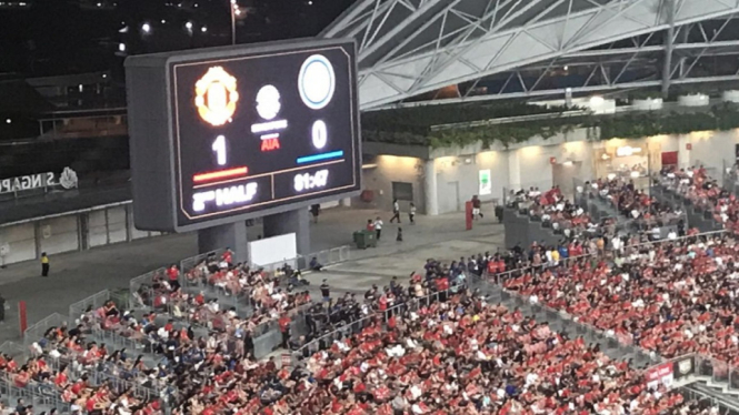 MU menang 1-0 atas Inter Milan dalam laga di National Stadium, Singapura, Sabtu 20 Juli 2019