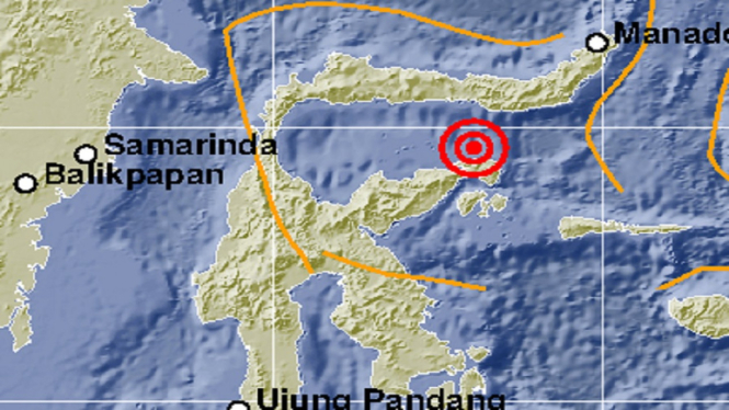 Gempa Bumi 5,2 SR Terjadi di Minahassa Peninsula, Sulawesi