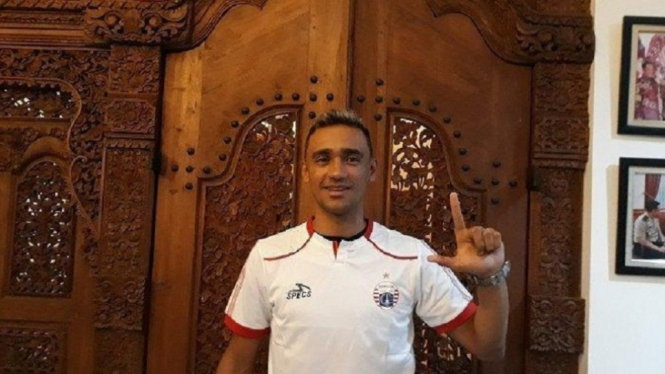 Bruno Matos saat diperkenalkan sebagai pemain baru Persija Jakarta, Januari lalu