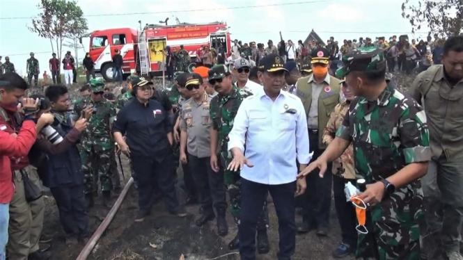 Tinjau Kebakaran Lahan di Palangkaraya, Wiranto: Tangkap Pelaku, Jelas Penjahat!