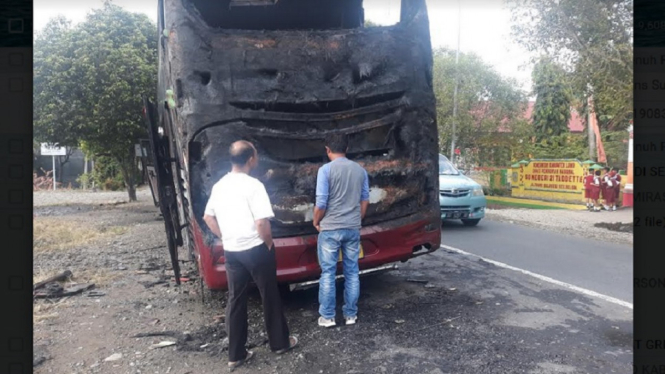 Bus Putra Jaya Terbakar di Jalan Trans Sulawesi, 24 Penumpang Selamat