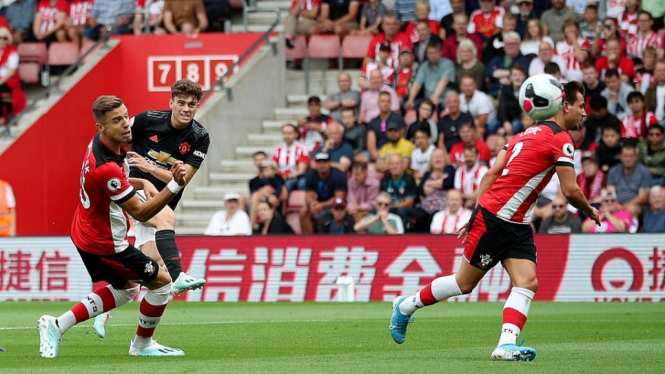 Mampu mencetak gol lebih dulu di menit ke-10 lewat Daniel James, MU ditahan Southampton 1-1