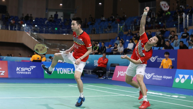 Kevin Sanjaya Sukamuljo-Marcus Fernaldi Gideon terus melaju ke babak dua Korea Open 2019