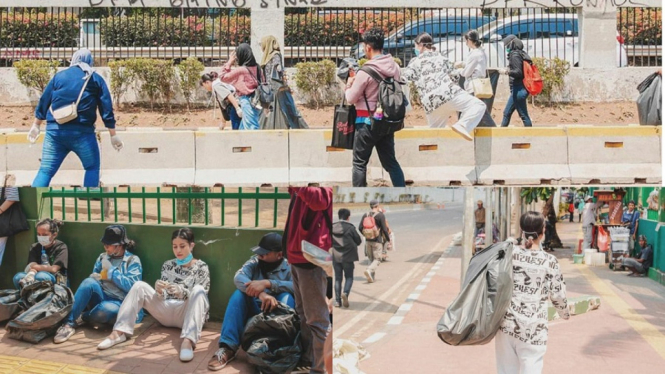 Inilah Aksi Selebgram Cantik Awkarin Saat Bersih-Bersih Sampah Pendemo