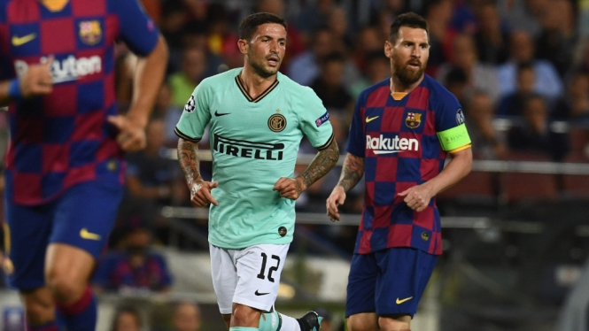 Lionel Messi belum berhasil menjebol gawang Inter Milan di pentas Liga Champions