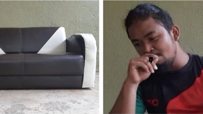 Viral, Foto Pria Menangis Saat Sofa yang Dibeli Online Tiba di Rumahnya (Foto Instagram @awreceh.id)