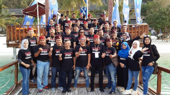 Rapat Kerja Nasional Luar Biasa (Rakernaslub) Seksi Wartawan Olahraga (Siwo) PWI di Tegal Mas Island, Lampung.