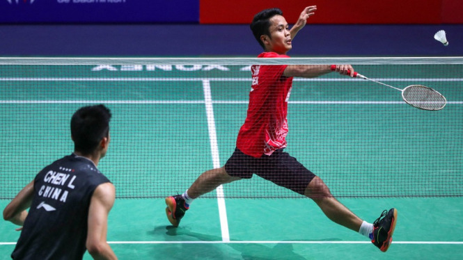 (French Open 2019) Anthony dihehentikan Chen Long(Tiongkok) di semifinal