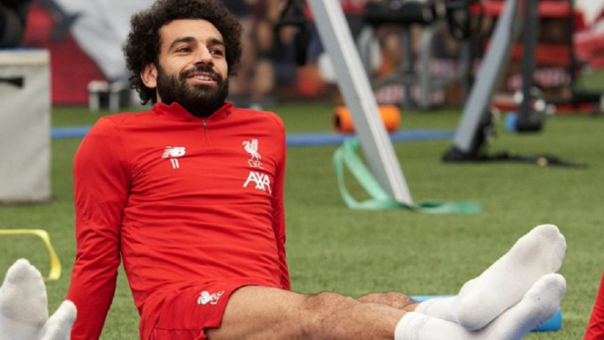 Mohammed Salah turut menjalani sesi latihan bersama tim di Melwood