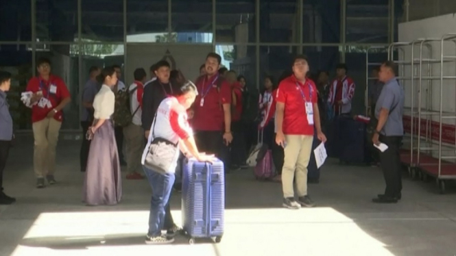 timnas angkat besi tiba