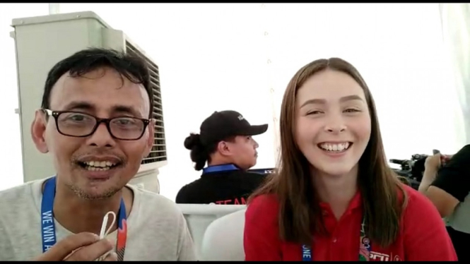 Reporter Filipina: Semoga Closing Ceremony SEA Games 2019 Berjalan Meriah (Foto: Noof/ANTV)