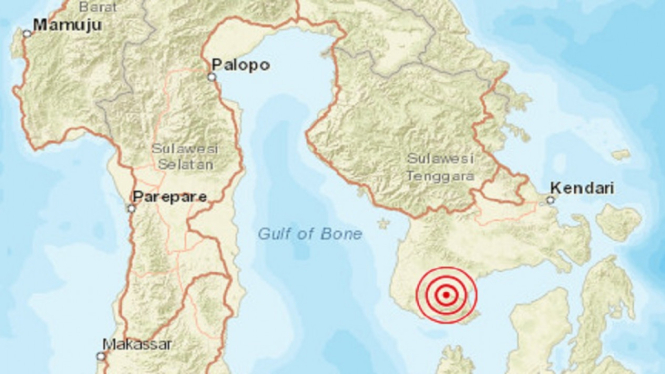 Gempa Magnitudo 3,3 Guncang Bombana Sulawesi Tenggara