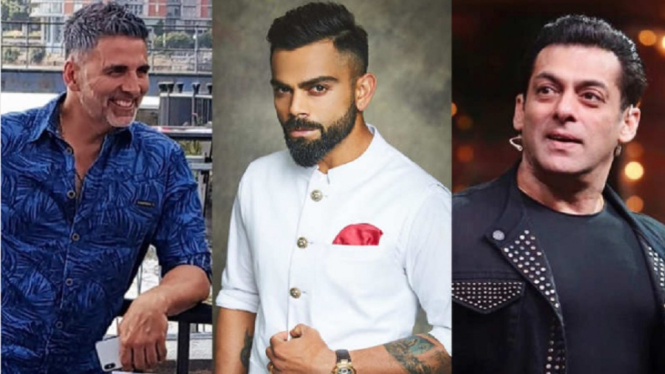 Atlit Cricket Virat Kohli Selebriti Berpenghasilan Tertinggi di 2019 Mengalahkan Akshay Kumar dan Salman Khan (Foto Kolase)