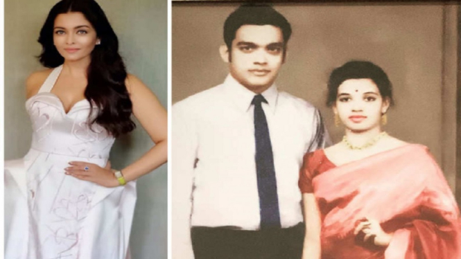 Aishwarya Rai Bachchan Bagikan Foto Throwback Orang Tuanya di Ulang Tahun ke-50 Pernikahan Mereka (Foto Kolase)