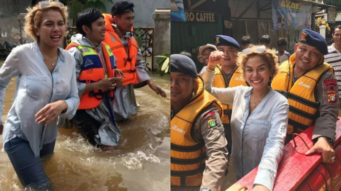 Nikita Mirzani ikut prihatin dan peduli terhadap korban banjir menerjang Jabodetabek khususnya kawasan Ciledug Tangerang Selatan  (Nikita Mirzani/ Foto: Instagr