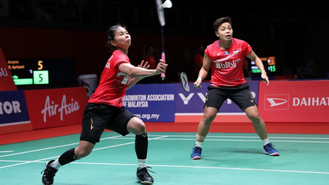 Greysia/Apriyani akhirnya mampu mengalahkan Chang/Kim di babak perempat final Malaysia Masters 2020