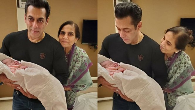 Netizen Baper Saat Aktor Bollywood Salman Khan Gendong Bayi (Foto Kolase)