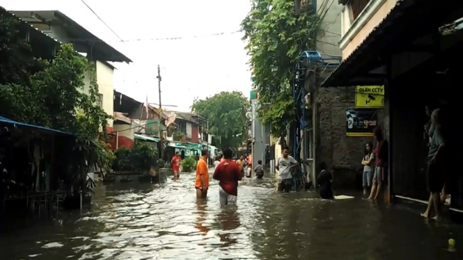 Lokasi Banjir di Jakarta Bisa Dicek dari Handphone, Begini Caranya (Foto Dok. ANTV/Robin Fredy).