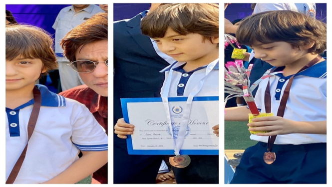 Bangganya Shah Rukh Khan Saat ABRam Khan Putra Bungsunya Raih 2 Medali di Sekolahnya (Foto Instagram @iamsrk)