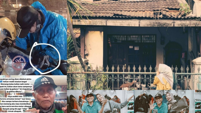 The Power of Medsos, Kisahnya Viral, Driver Ojol Berusia 68 Tahun Dapat Donasi (Foto Kolase)