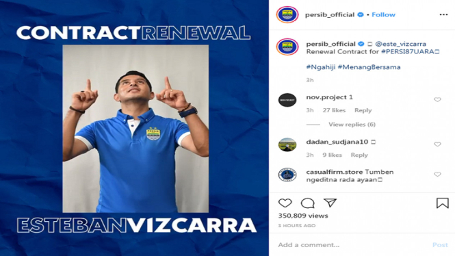 Kontrak Esteban Vizcarra Diperpanjang Persib, Tapi N'douassel Hengkang