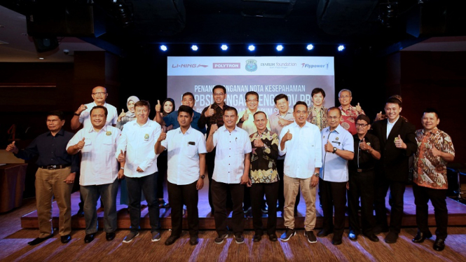 Penandatanganan nota kesepahaman penyelenggaraan Sirkuit Nasional Bulutangkis 2020 di XXI Club, Djakarta Theatre pada Rabu, 5 Februari 2020